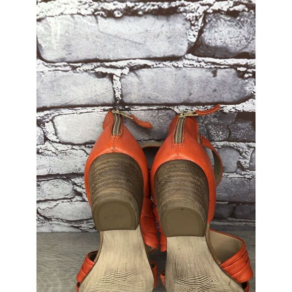 Miz Mooz Cassie Orange Leather Ankle Strap Heeled Sandals Women Sz 39EU/8.5M US - Picture 10 of 16